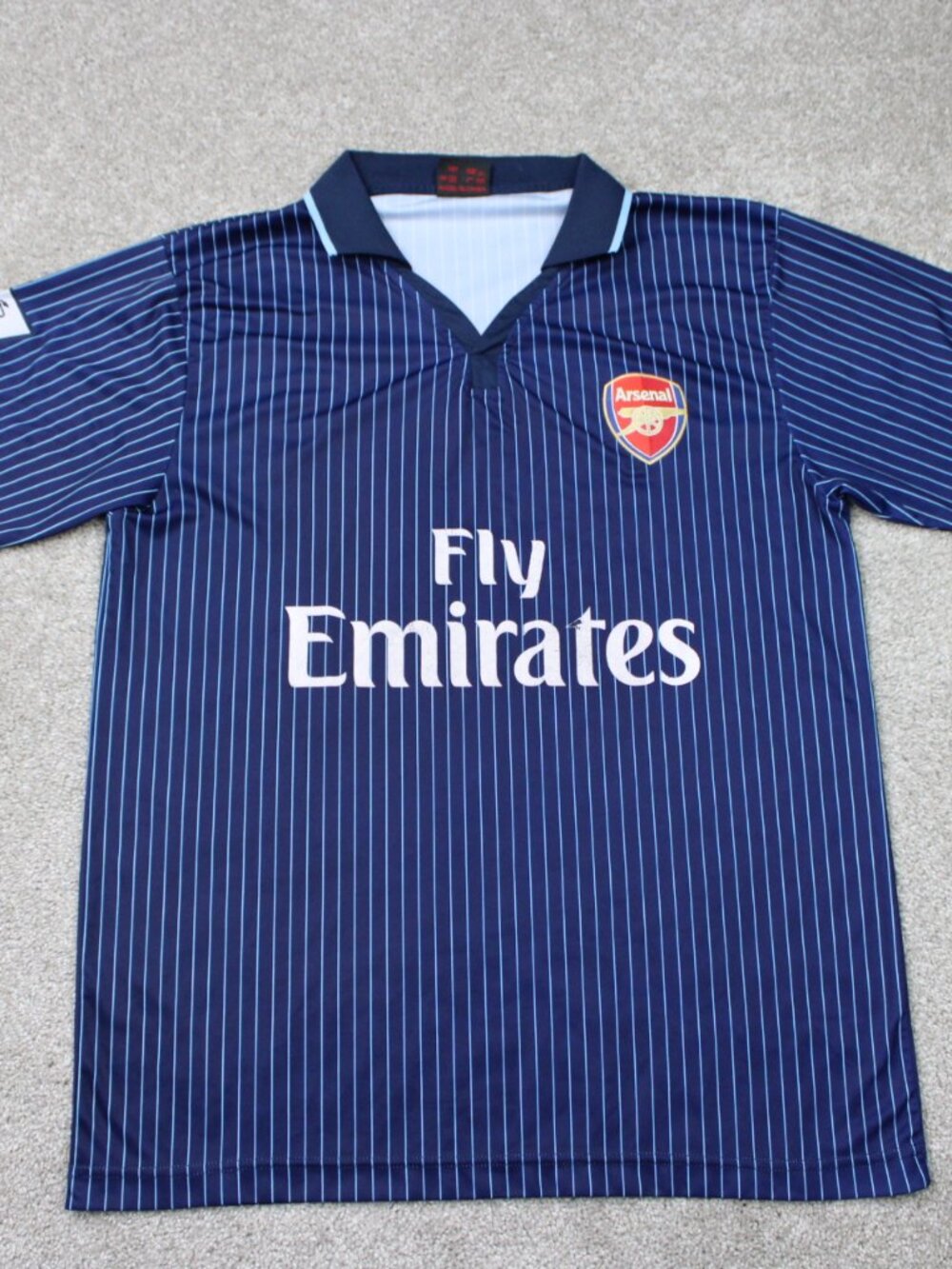 Arsenal 2009-2010 Away Jersey Mens XL Blue Zhong Jian Soccer Football S/S Shirt